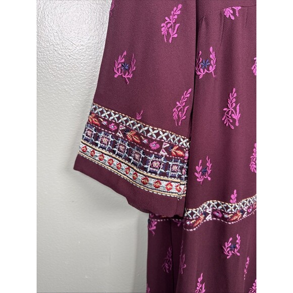 Sundance World Vision Purple Embroidered Boho Festival Dainty Dress Sz Petite S - Picture 5 of 13